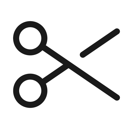 Scissors light icon, light style, from Phosphor