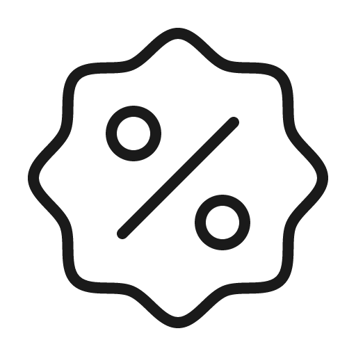 Seal percent thin icon, thin style, from Phosphor