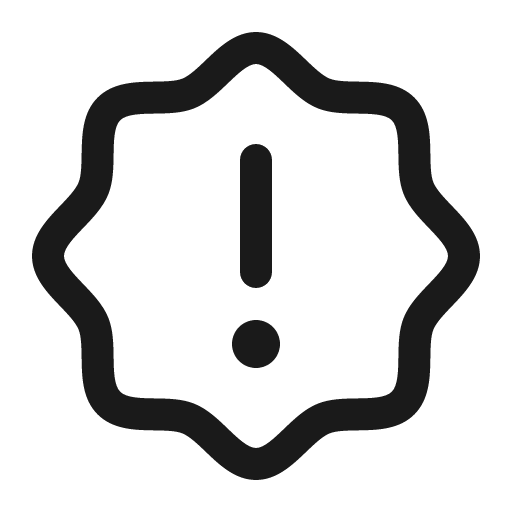 Seal warning icon, solid style, from Phosphor