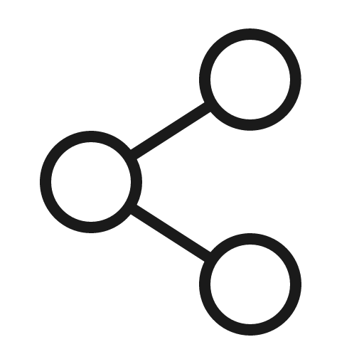 Share network thin icon, thin style, from Phosphor