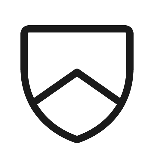 Shield chevron light icon, light style, from Phosphor
