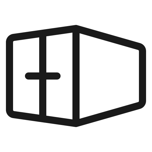Shipping container light icon, light style, from Phosphor