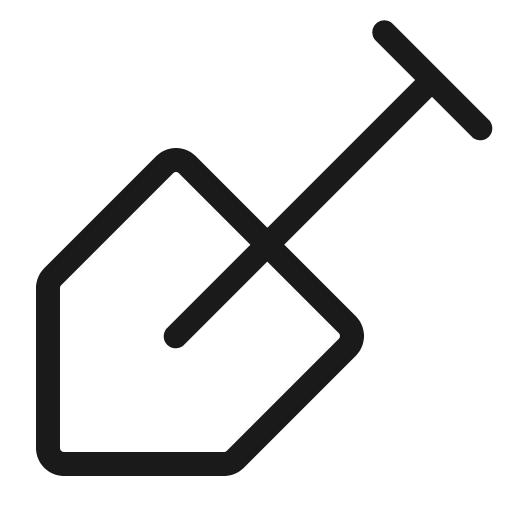 Shovel light icon, light style, from Phosphor