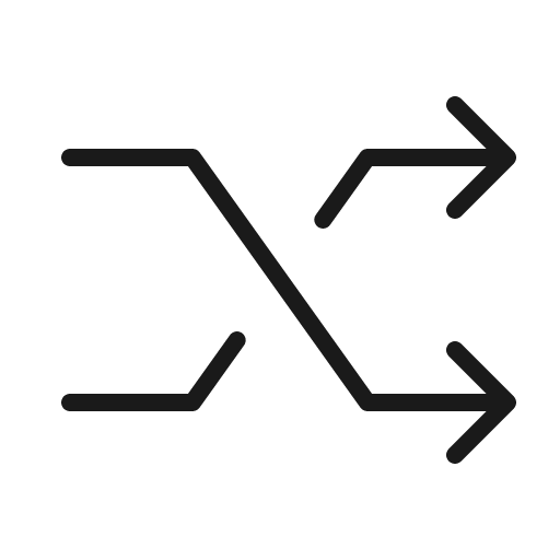 Shuffle angular thin icon, thin style, from Phosphor