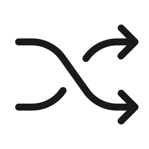 Shuffle light icon, light style, from Phosphor
