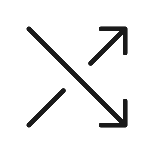 Shuffle simple thin icon, thin style, from Phosphor
