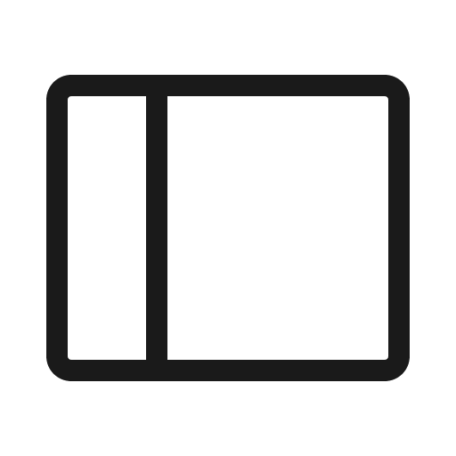 Sidebar simple light icon, light style, from Phosphor