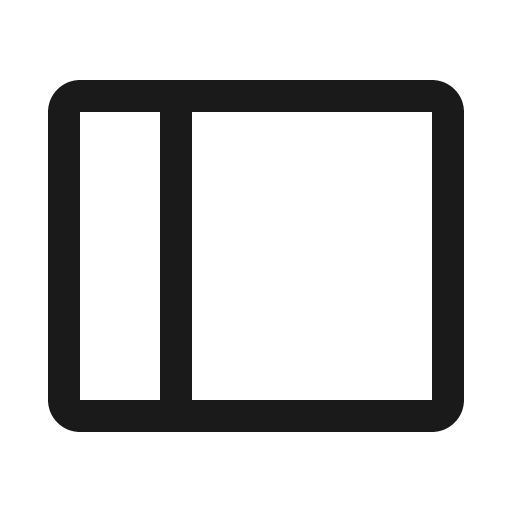 Sidebar simple icon, solid style, from Phosphor