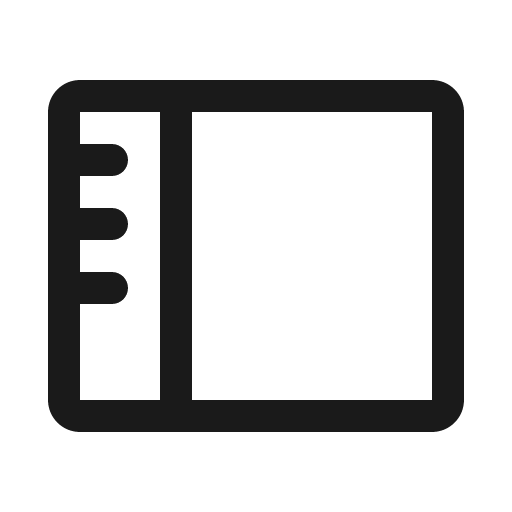Sidebar icon, solid style, from Phosphor