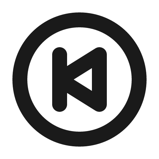 Skip back circle bold icon, bold style, from Phosphor
