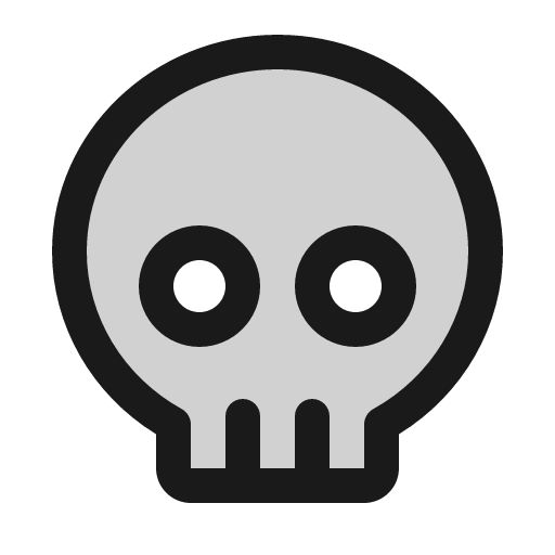 Skull duotone icon, two-tone style, from Phosphor