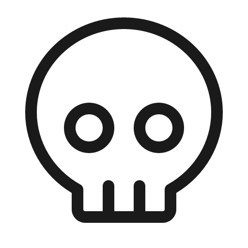 Skull light icon, light style, from Phosphor