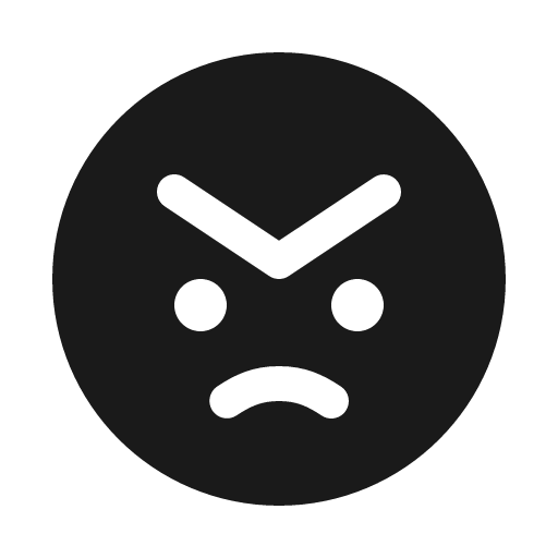 Smiley angry fill icon, filled style, from Phosphor