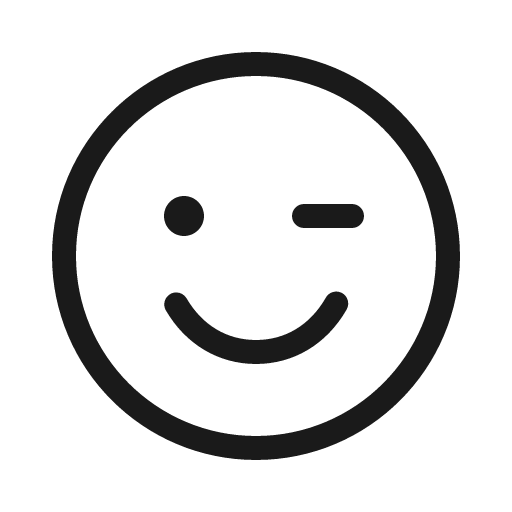 Smiley wink light icon, light style, from Phosphor