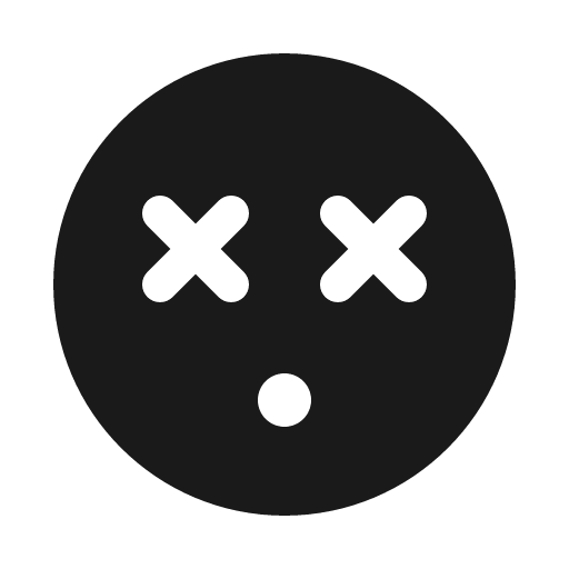 Smiley x eyes fill icon, filled style, from Phosphor