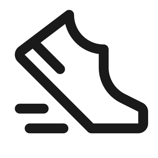 Sneaker move icon, solid style, from Phosphor