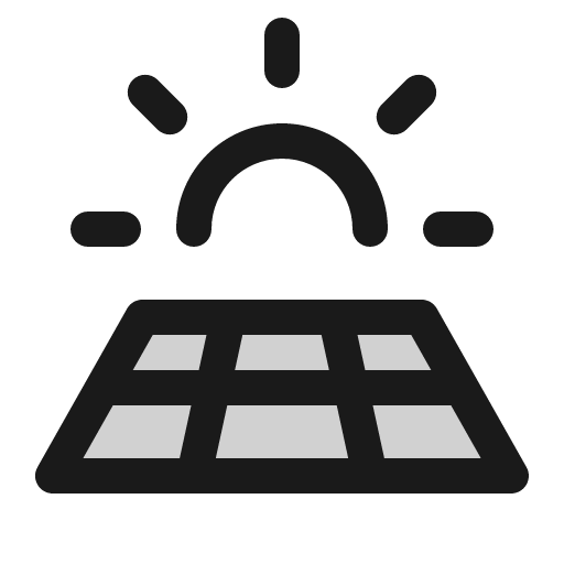 Solar panel duotone icon, two-tone style, from Phosphor