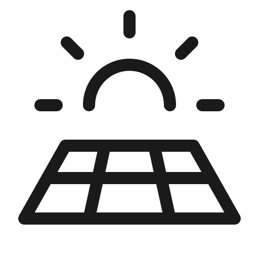 Solar panel light icon, light style, from Phosphor