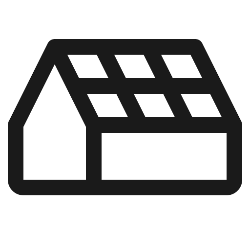 Solar roof icon, solid style, from Phosphor
