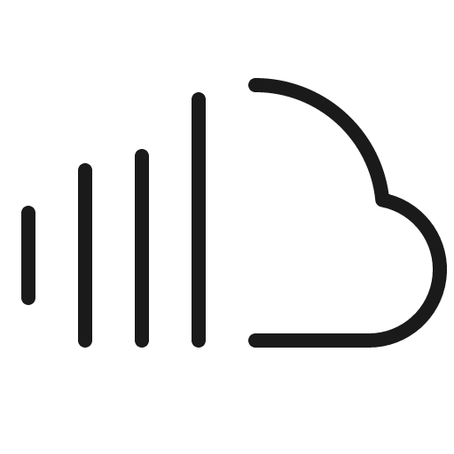 Soundcloud logo thin icon, thin style, from Phosphor