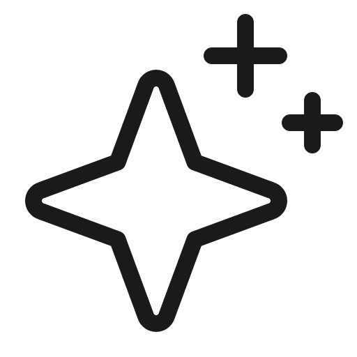 Sparkle light icon, light style, from Phosphor