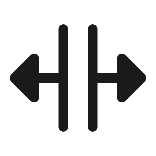 Split horizontal fill icon, filled style, from Phosphor