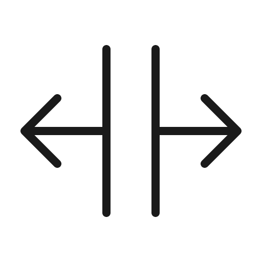 Split horizontal thin icon, thin style, from Phosphor