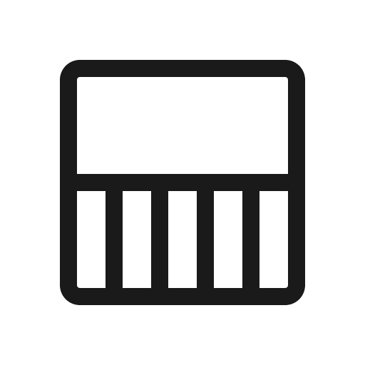 Square half bottom light icon, light style, from Phosphor