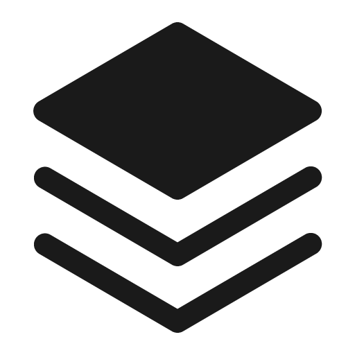 Stack fill icon, filled style, from Phosphor