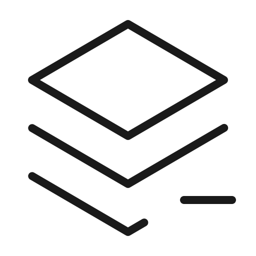 Stack minus thin icon, thin style, from Phosphor