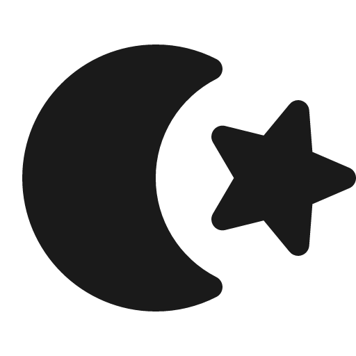 Star and crescent fill icon, filled style, from Phosphor