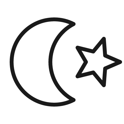 Star and crescent thin icon, thin style, from Phosphor