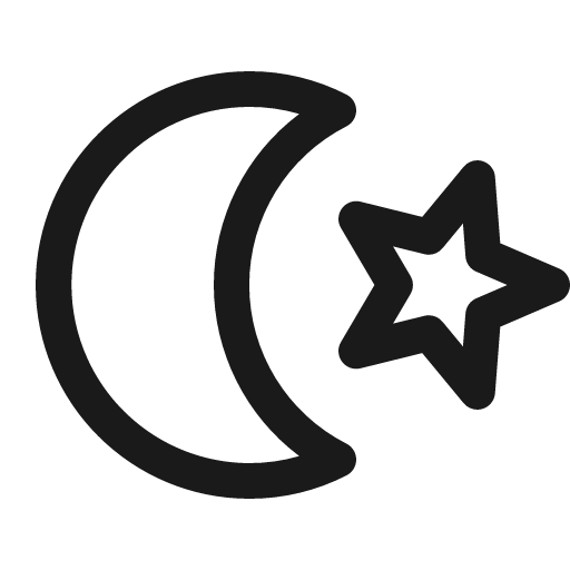 Star and crescent icon, solid style, from Phosphor