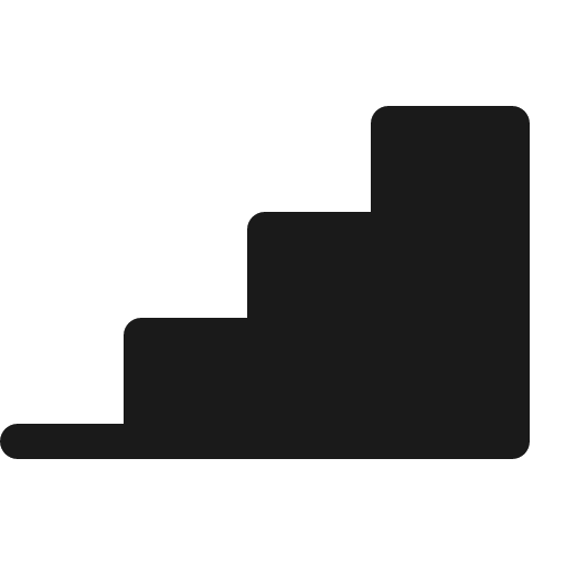 Steps fill icon, filled style, from Phosphor