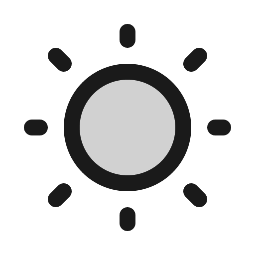 Sun dim duotone icon, two-tone style, from Phosphor