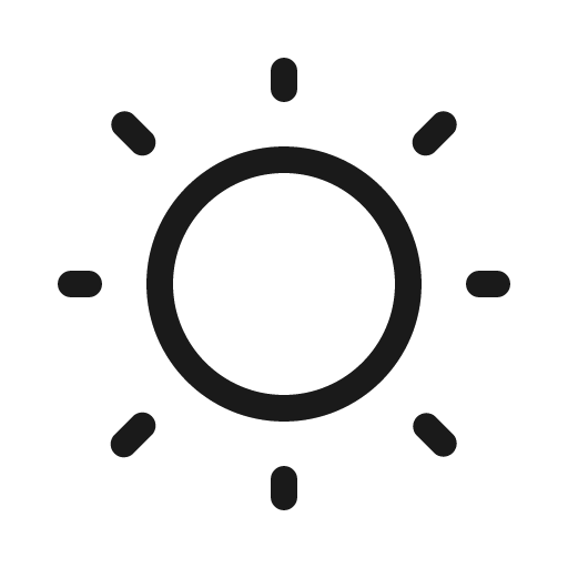 Sun dim light icon, light style, from Phosphor