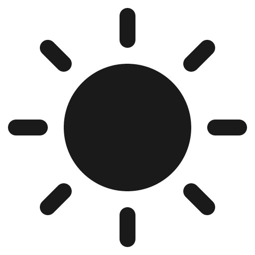 Sun fill icon, filled style, from Phosphor