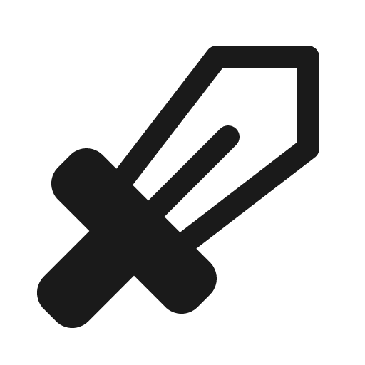 Sword fill icon, filled style, from Phosphor