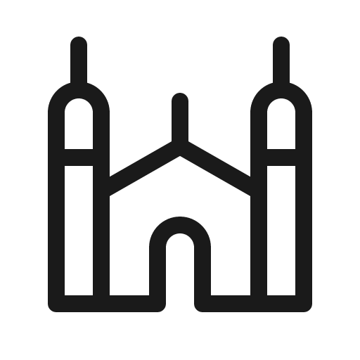 Synagogue light icon, light style, from Phosphor