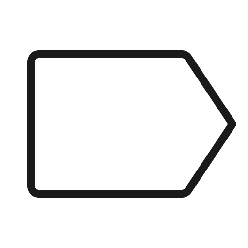 Tag simple thin icon, thin style, from Phosphor