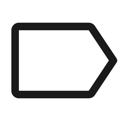 Tag simple icon, solid style, from Phosphor