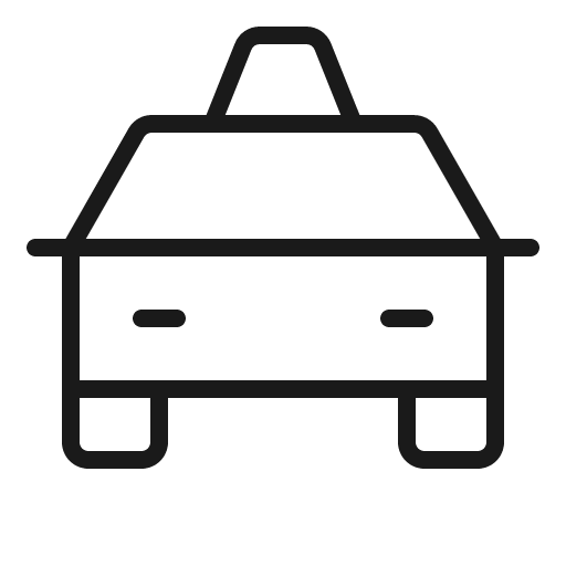 Taxi thin icon, thin style, from Phosphor