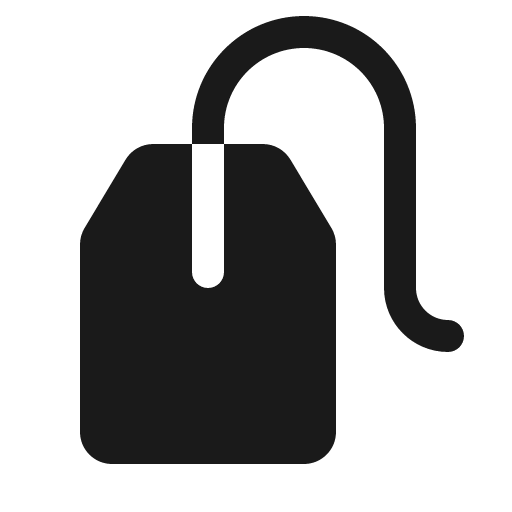 Tea bag fill icon, filled style, from Phosphor