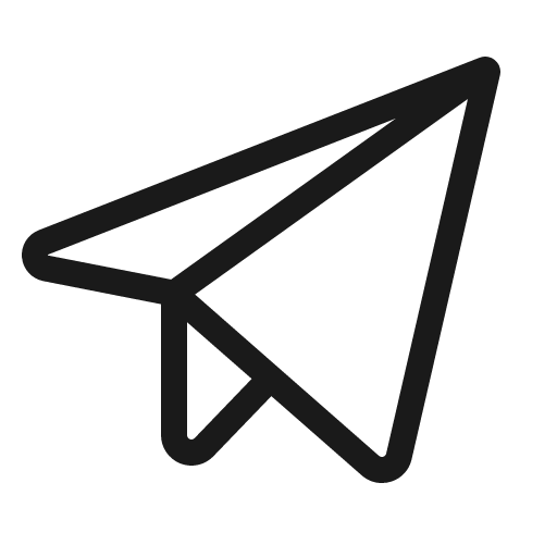 Telegram logo light icon, light style, from Phosphor