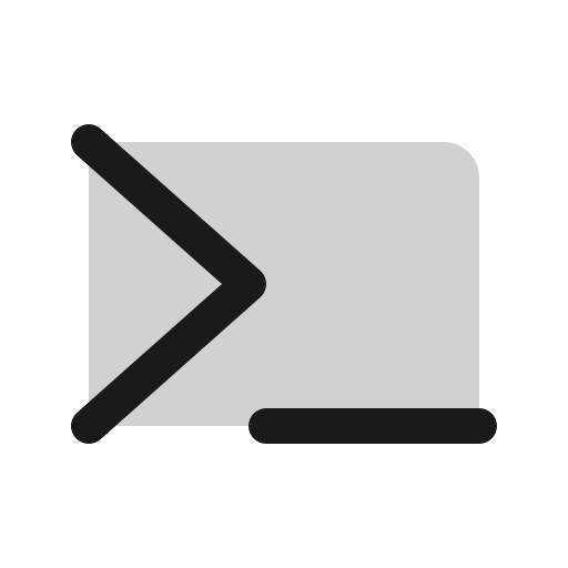 Terminal duotone icon, two-tone style, from Phosphor