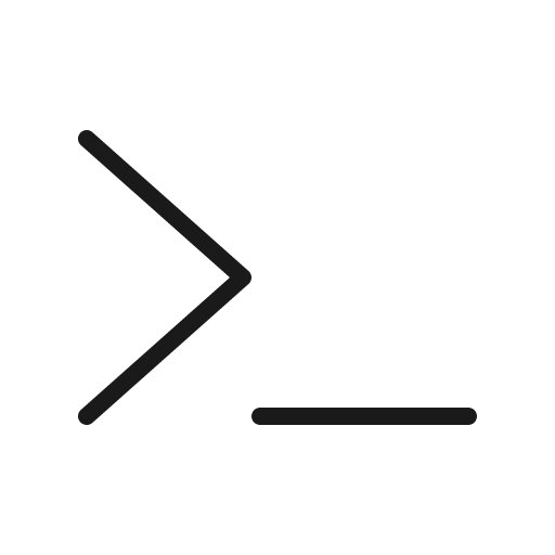 Terminal thin icon, thin style, from Phosphor