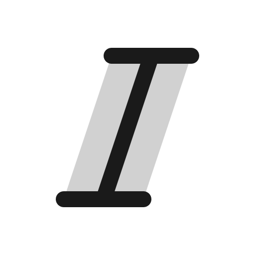 Text italic duotone icon, two-tone style, from Phosphor