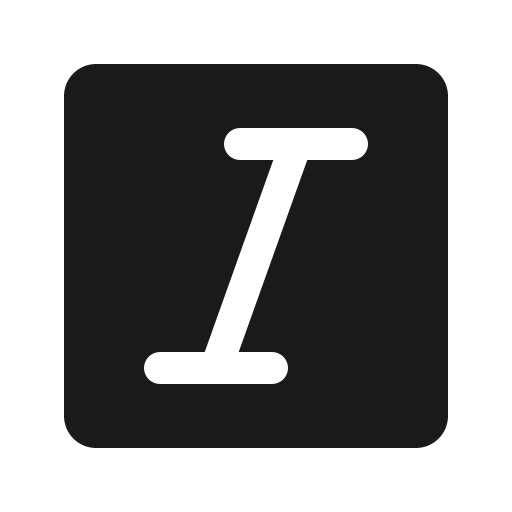 Text italic fill icon, filled style, from Phosphor