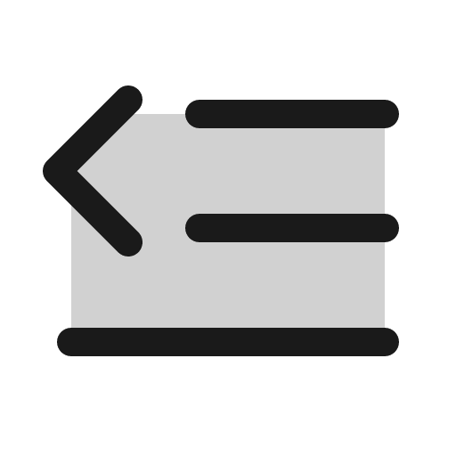Text outdent duotone icon, two-tone style, from Phosphor