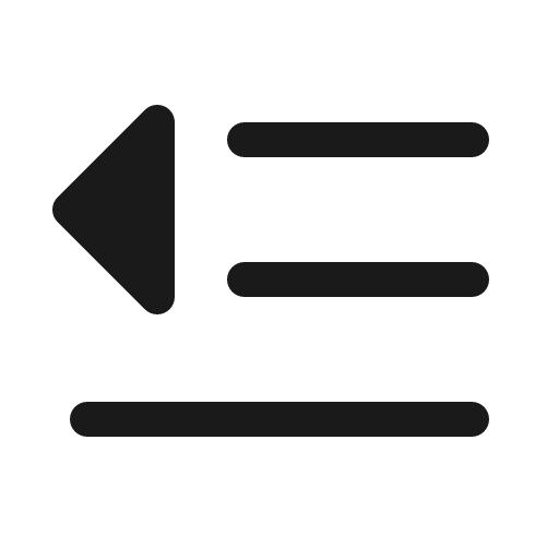 Text outdent fill icon, filled style, from Phosphor